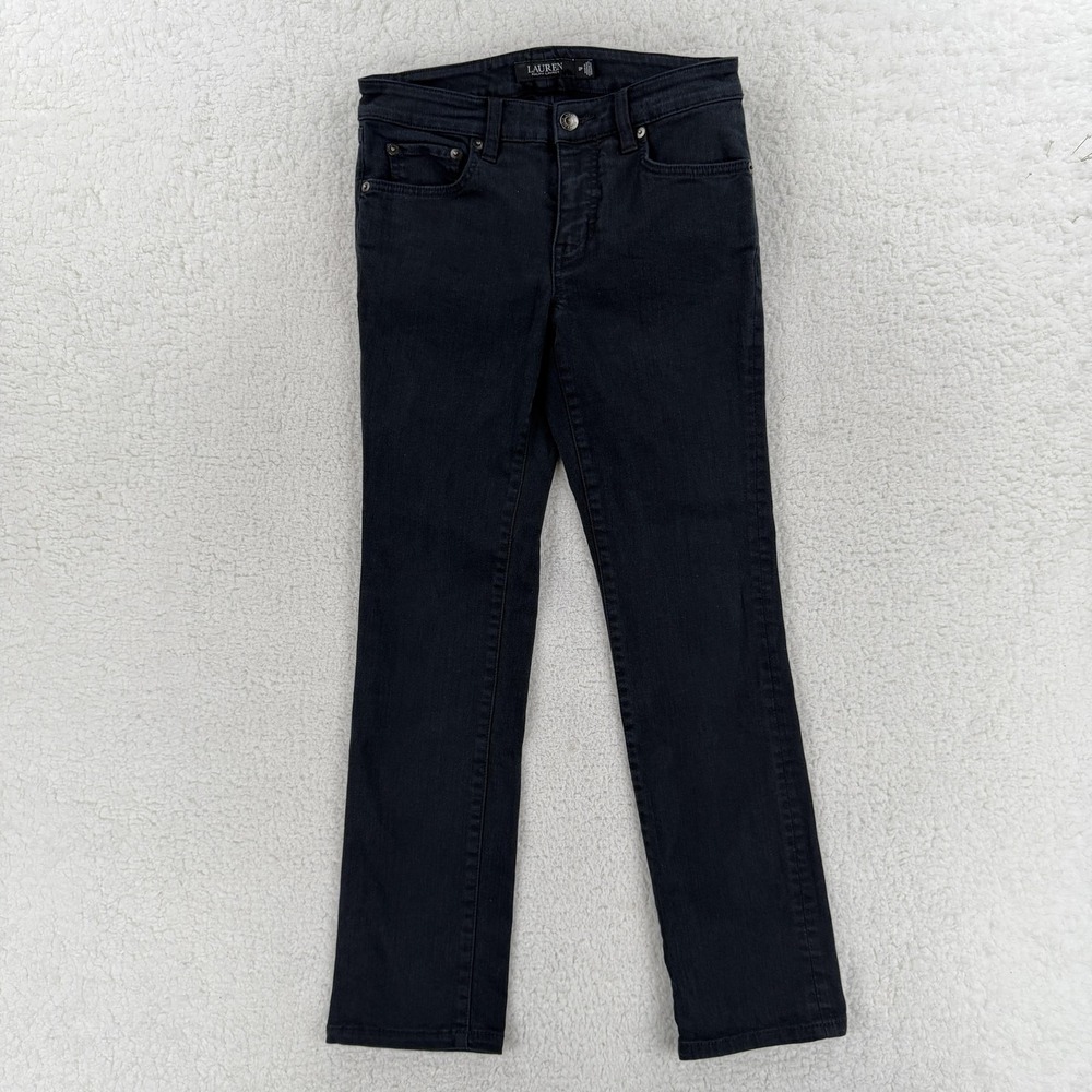 Lauren Ralph Lauren Jeans Womens 2P Gray Mid Rise Skinny Stretch Charcoal Denim